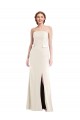 Ivoire Trompette Sans bretelle Crêpe Stretch Longue Robes demoiselle d'honneur / Robes de bal en Gros