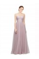 Light Lilac Trapèze Tulle Dentelle Longue Robes demoiselle d'honneur en Gros