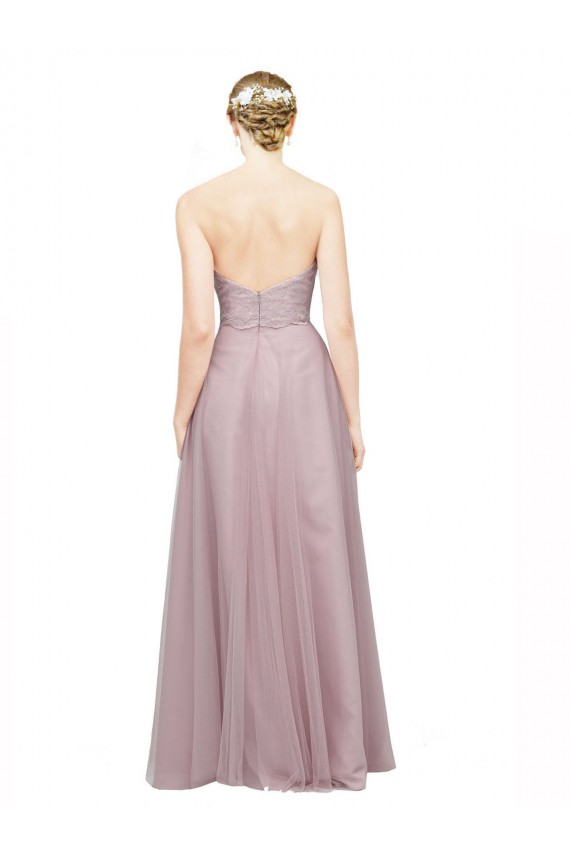 Light Lilac Trapèze Tulle Dentelle Longue Robes demoiselle d'honneur en Gros