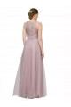 Light Lilac Trapèze Tulle Dentelle Longue Robes demoiselle d'honneur en Gros
