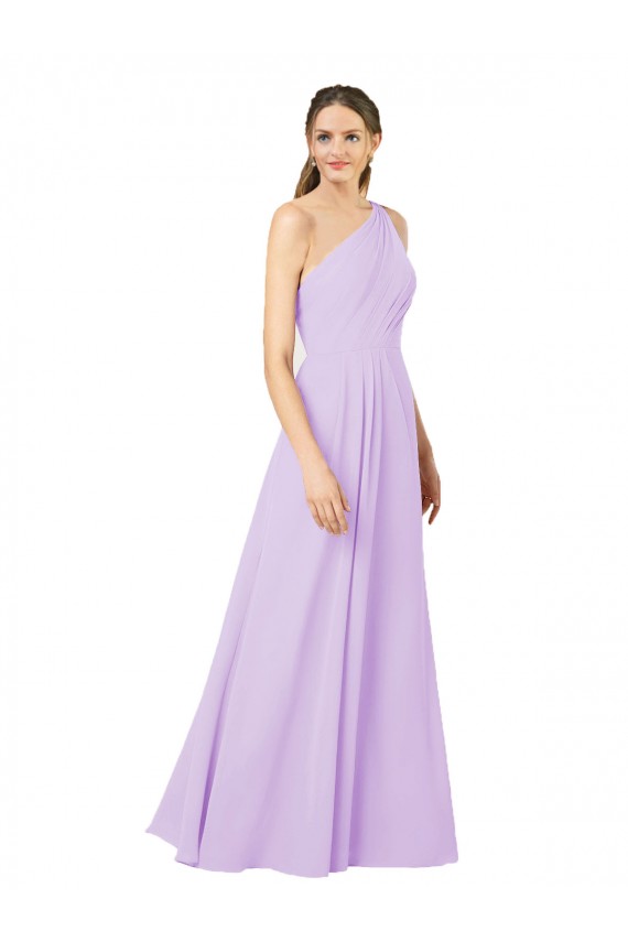 Lilas Fourreau Mousseline Longue Formelles Robes demoiselle d'honneur / Robes de soirée en Gros