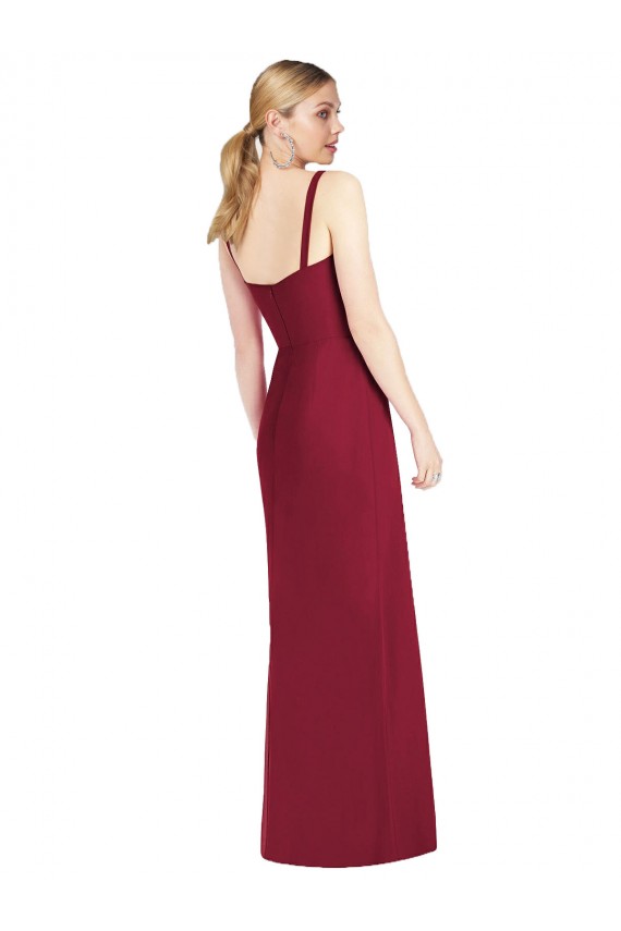 Lilas Sirène Bretelles spaghetti Col V Sans bretelle Mousseline Longue Robes demoiselle d'honneur en Gros