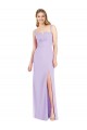 Lilas Sirène Bretelles spaghetti Col V Sans bretelle Mousseline Longue Robes demoiselle d'honneur en Gros