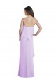 Lilas Trapèze Bretelles spaghetti Scoop Mousseline Longue Robes demoiselle d'honneur en Gros