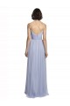 Lilas Trapèze Bretelles spaghetti Tulle Longue Robes demoiselle d'honneur en Gros