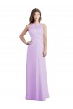 Lilas Trapèze Licou Mousseline Longue Robes demoiselle d'honneur en Gros