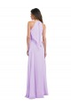 Lilas Trapèze Licou Mousseline Longue Robes demoiselle d'honneur en Gros