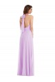 Lilas Trapèze Licou Mousseline Longue Robes demoiselle d'honneur en Gros