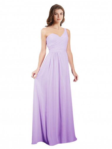 Lilas Trapèze Mousseline Longue Robes demoiselle d'honneur en Gros