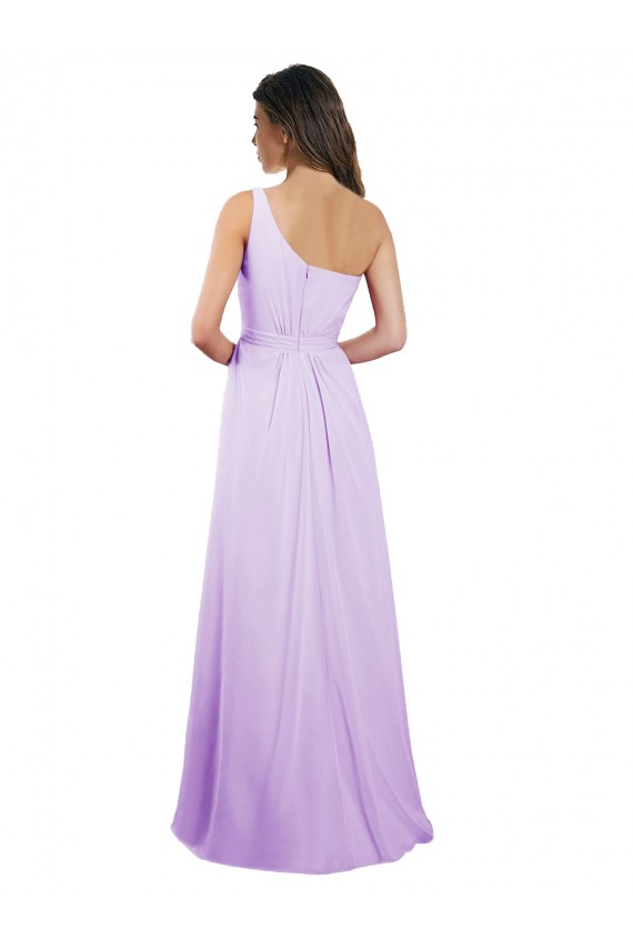 Lilas Trapèze Mousseline Longue Robes demoiselle d'honneur en Gros