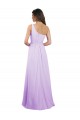 Lilas Trapèze Mousseline Longue Robes demoiselle d'honneur en Gros