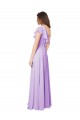 Lilas Trapèze Mousseline Longue Robes demoiselle d'honneur en Gros