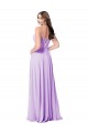 Lilas Trapèze Scoop Mousseline Longue Robes demoiselle d'honneur en Gros
