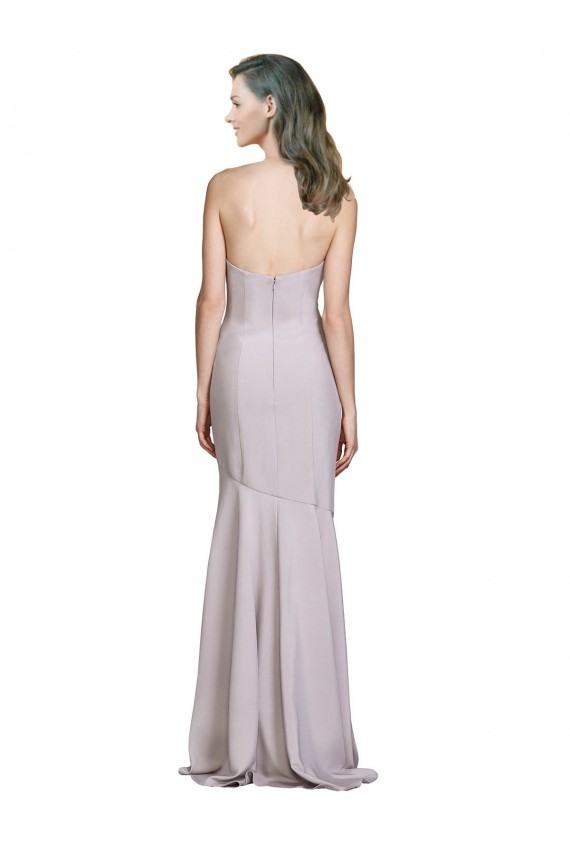 Lilas arctique Sirène Sans bretelle Crêpe Stretch Longue Robes demoiselle d'honneur / Robes de bal en Gros