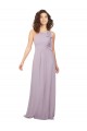 Lueur rose Trapèze Licou Mousseline Longue Robes demoiselle d'honneur en Gros