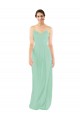Menthe verte Fourreau Col V Mousseline Longue Robes demoiselle d'honneur en Gros
