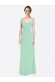 Menthe verte Trapèze Mousseline Longue Robes demoiselle d'honneur en Gros