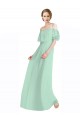 Menthe verte Trapèze Épaule Dénudée Bretelles spaghetti Mousseline Longue Robes demoiselle d'honneur en Gros
