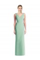Menthe verte Trompette Col V Mousseline Longue Robes demoiselle d'honneur en Gros
