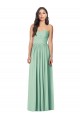Menthe verte Trompette Sans bretelle Mousseline Longue Robes demoiselle d'honneur en Gros