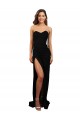 Noir Colonne Sans bretelle Col Haut Crêpe Stretch Longue Formelles Robes demoiselle d'honneur / Robes de soirée / Robes de bal en Gros