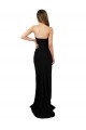 Noir Colonne Sans bretelle Col Haut Crêpe Stretch Longue Formelles Robes demoiselle d'honneur / Robes de soirée / Robes de bal en Gros