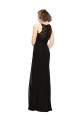 Noir Fourreau Col Haut Mousseline Dentelle Longue Robes demoiselle d'honneur en Gros