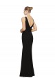 Noir Fourreau Col V Mousseline Longue Robes demoiselle d'honneur en Gros