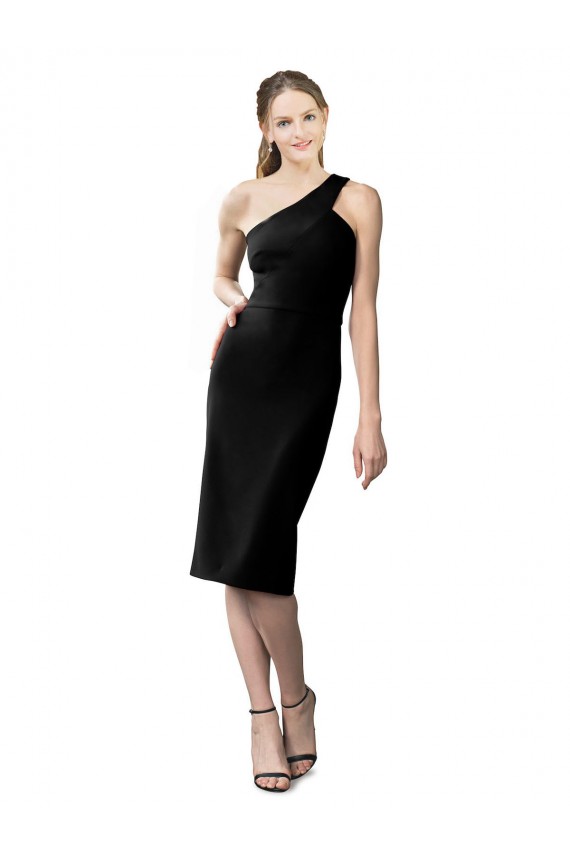 Noir Fourreau Crêpe Stretch Courte Robes demoiselle d'honneur / Robes de soirée / Robes de cocktail en Gros