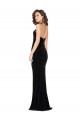 Noir Fourreau Licou Col Haut Velours Stretch Longue Robes demoiselle d'honneur / Robes de bal en Gros