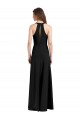 Noir Fourreau Licou Col V Crêpe Stretch Longue Formelles Robes demoiselle d'honneur / Robes de soirée / Robes de bal en Gros