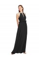 Noir Fourreau Licou Mousseline Longue Robes demoiselle d'honneur en Gros