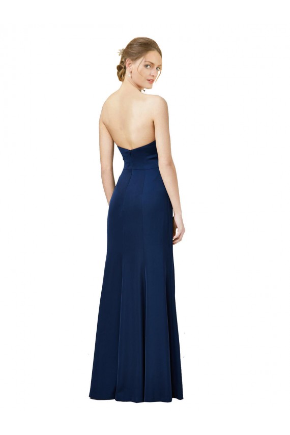 Noir Fourreau Sans bretelle Crêpe Stretch Longue Formelles Robes demoiselle d'honneur / Robes de soirée / Robes de bal en Gros