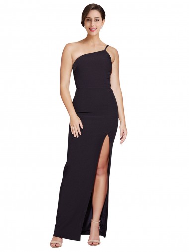 Noir Fourreau Sans bretelle Crêpe Stretch Longue Formelles Robes demoiselle d'honneur / Robes de soirée / Robes de bal en Gros