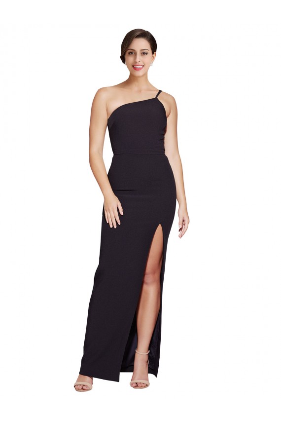 Noir Fourreau Sans bretelle Crêpe Stretch Longue Formelles Robes demoiselle d'honneur / Robes de soirée / Robes de bal en Gros