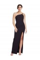 Noir Fourreau Sans bretelle Crêpe Stretch Longue Formelles Robes demoiselle d'honneur / Robes de soirée / Robes de bal en Gros