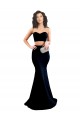 Noir Sirène Col Haut Crêpe Stretch Longue Formelles Robes demoiselle d'honneur / Robes de soirée / Robes de bal en Gros