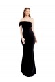 Noir Sirène Crêpe Stretch Longue Formelles Robes demoiselle d'honneur / Robes de soirée / Robes de bal en Gros