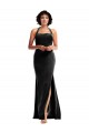 Noir Sirène Licou Velours Stretch Longue Formelles Robes demoiselle d'honneur / Robes de soirée / Robes de bal en Gros