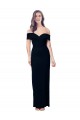 Noir Sirène Épaule Dénudée Crêpe Stretch Longue Formelles Robes demoiselle d'honneur / Robes de soirée / Robes de bal en Gros
