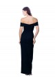 Noir Sirène Épaule Dénudée Crêpe Stretch Longue Formelles Robes demoiselle d'honneur / Robes de soirée / Robes de bal en Gros