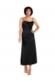 Noir Trapèze Bretelles spaghetti Satiné Soyeux Courte Robes demoiselle d'honneur / Robes de soirée / Robes de cocktail en Gros