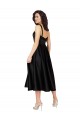 Noir Trapèze Col Carré Satiné Courte Robes demoiselle d'honneur / Robes de bal / Robes de cocktail en Gros