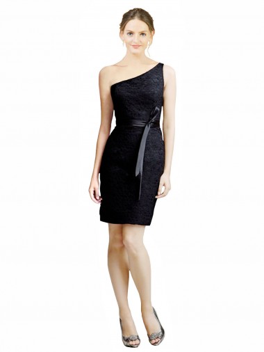 Noir Trapèze Dentelle Courte Robes demoiselle d'honneur / Robes de cocktail en Gros