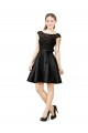Noir Trapèze Illusion Satiné Dentelle Courte Robes demoiselle d'honneur / Robes de cocktail en Gros