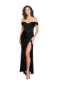 Noir Trapèze Satiné Soyeux Longue Formelles Robes demoiselle d'honneur / Robes de soirée / Robes de bal en Gros
