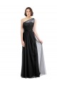 Noir Trapèze Tulle Longue Robes demoiselle d'honneur en Gros