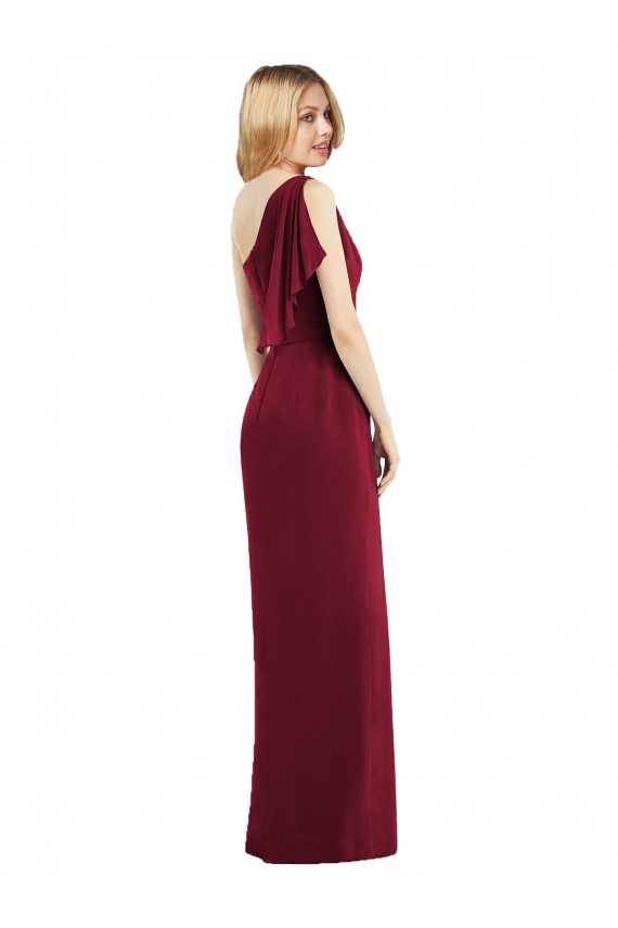 Olive verte Trompette Mousseline Longue Robes demoiselle d'honneur en Gros