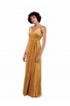 Or Colonne Col V Velours Stretch Longue Formelles Robes demoiselle d'honneur / Robes de soirée / Robes de bal en Gros