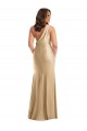 Or doux Sirène Satiné Soyeux Longue Formelles Robes demoiselle d'honneur / Robes de soirée / Robes de bal en Gros